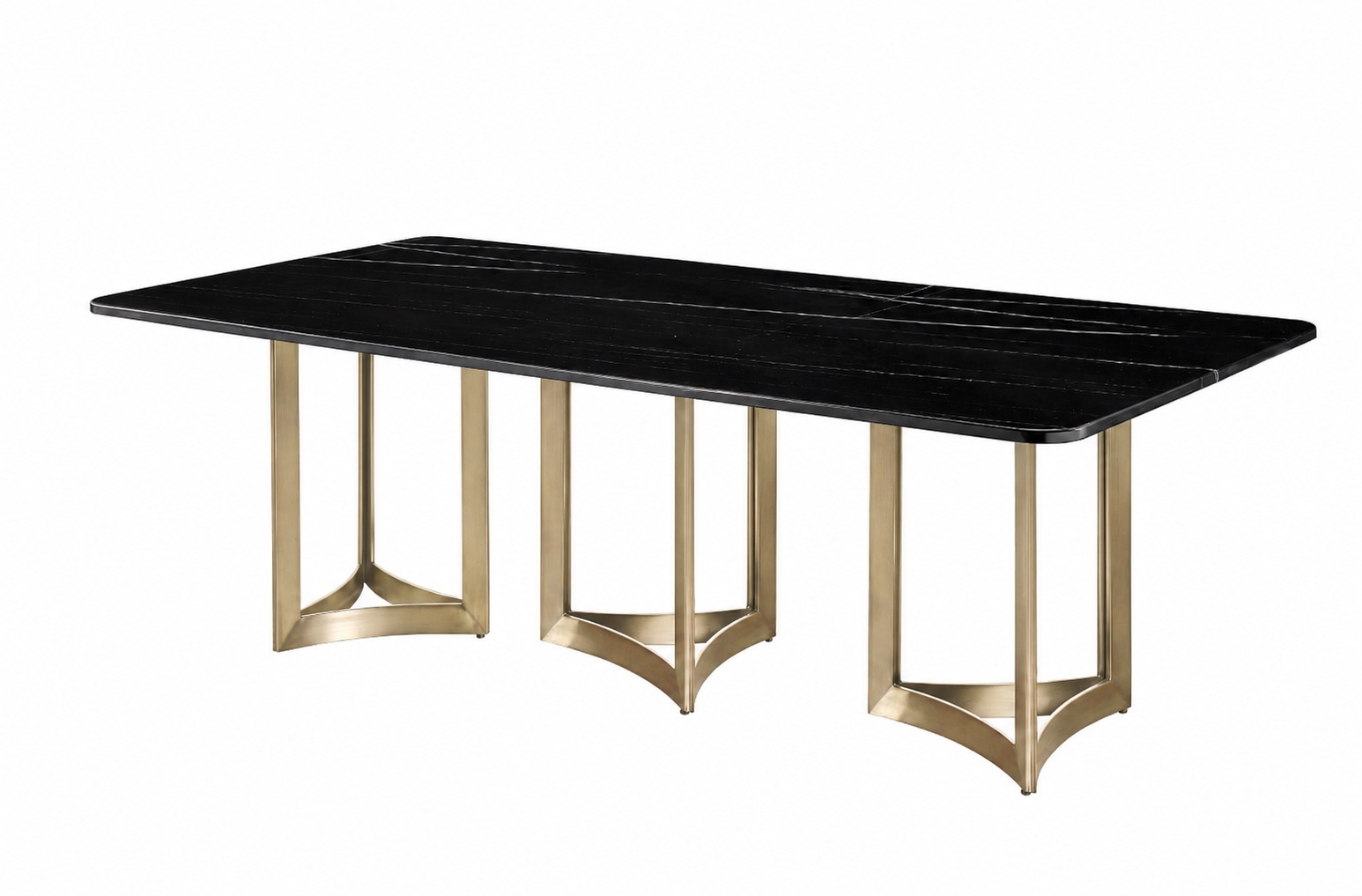 Alexa Dining Table Gold Base and 350 CM Black Marble
