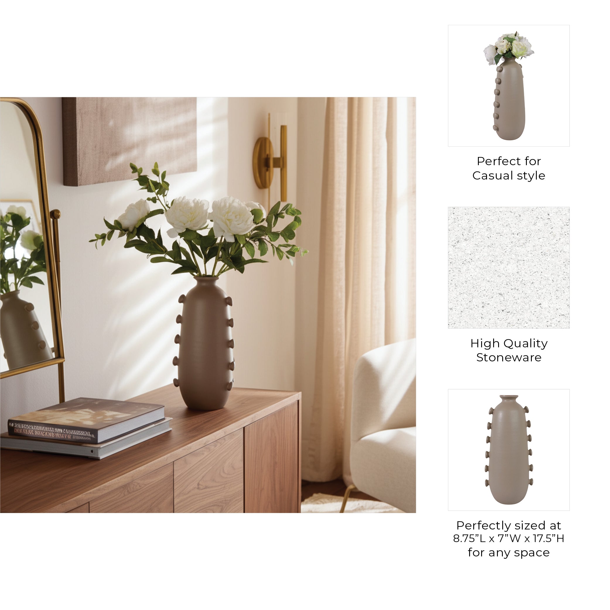 مزهرية ماريكوبا باللون البني الفاتح Maricopa Tan Vase
