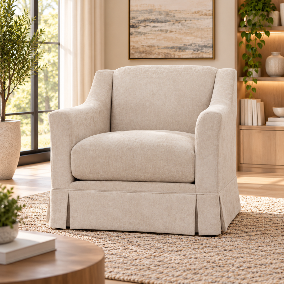 Liwan Brown 1 seater Sofa