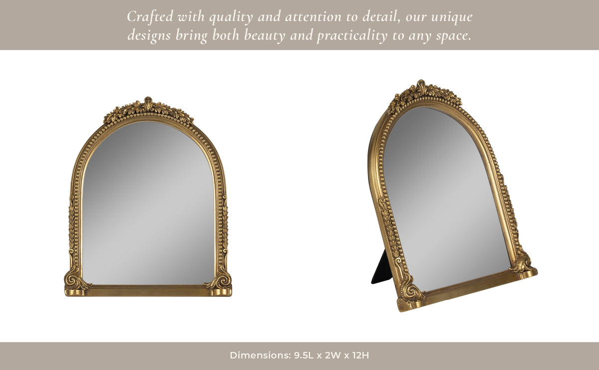 8x10 Ornate Arch Photo Frame, Gold Table Decors| Sagebrook Home