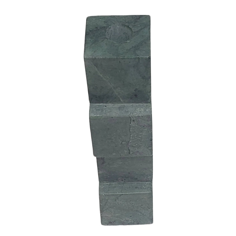8x3" Stacked Cube Marble Taper Holder, Green - Al Rugaib Furniture