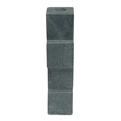 8x3" Stacked Cube Marble Taper Holder, Green - Al Rugaib Furniture