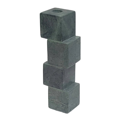 8x3" Stacked Cube Marble Taper Holder, Green - Al Rugaib Furniture