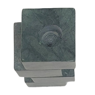 8x3" Stacked Cube Marble Taper Holder, Green - Al Rugaib Furniture