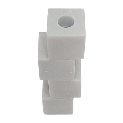 8x3" Stacked Cube Marble Taper Holder, White - Al Rugaib Furniture