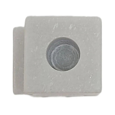 8x3" Stacked Cube Marble Taper Holder, White - Al Rugaib Furniture