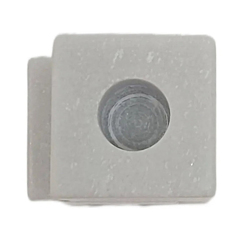 8x3" Stacked Cube Marble Taper Holder, White - Al Rugaib Furniture