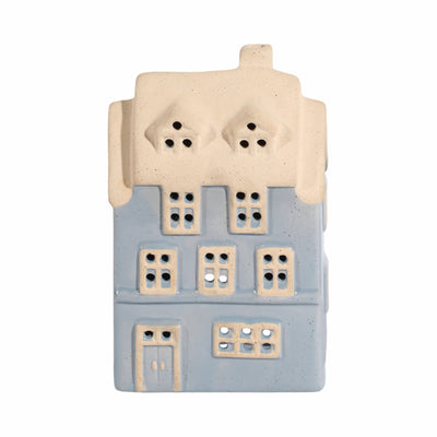8x5" Homestead House Tealight Holder, Blue - Al Rugaib Furniture
