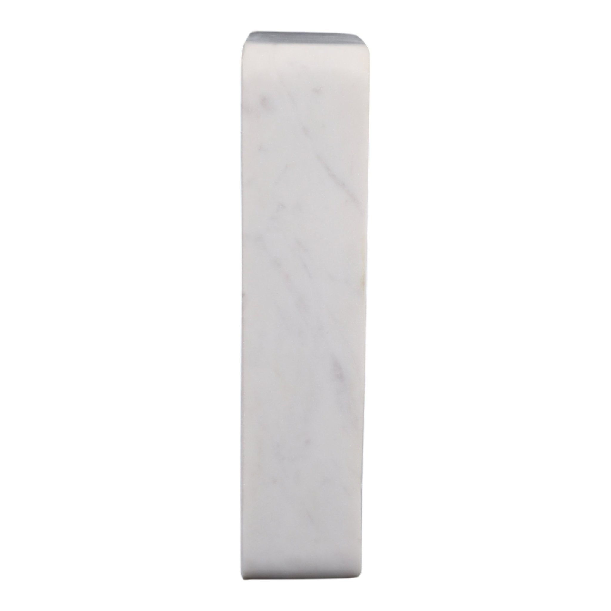 8x6" Marble Clock With Brass Details, White Clocks| Sagebrook Home