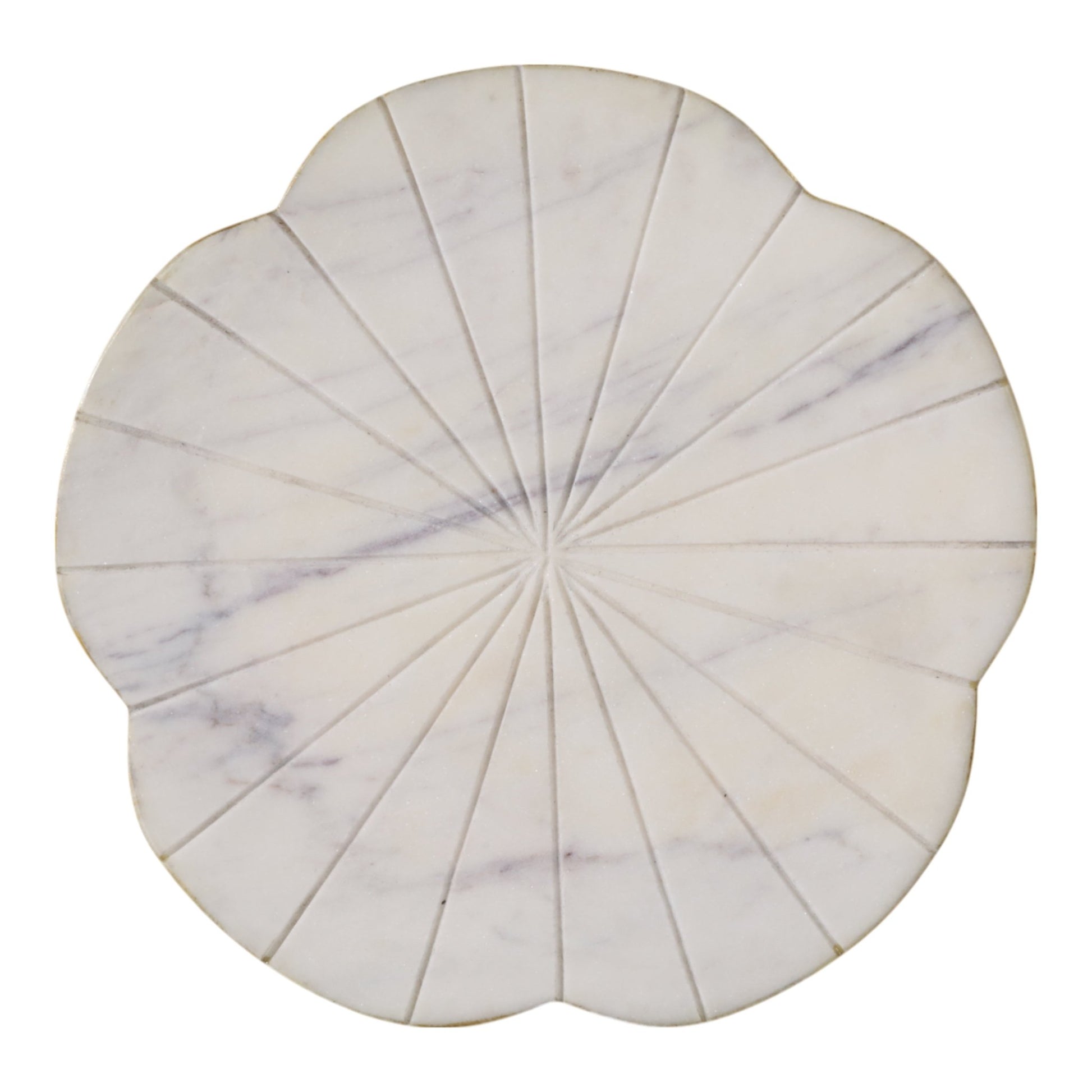 8x8" Marble Flower Tray W/ Gold Edges, White Tray| Sagebrook Home