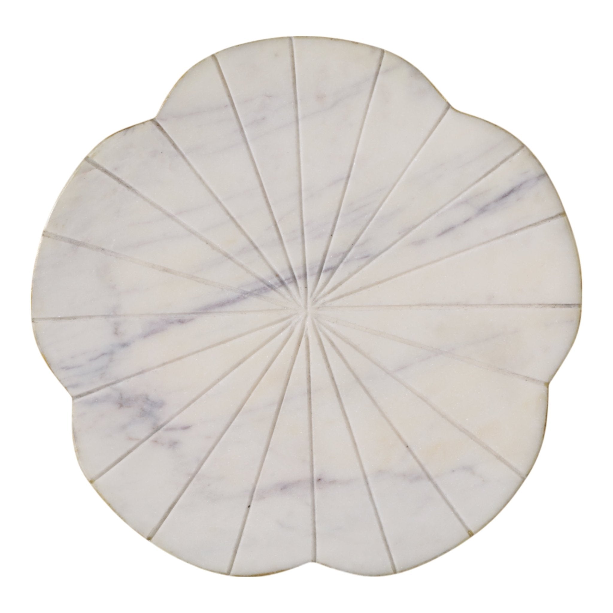 8x8" Marble Flower Tray W/ Gold Edges, White Tray| Sagebrook Home