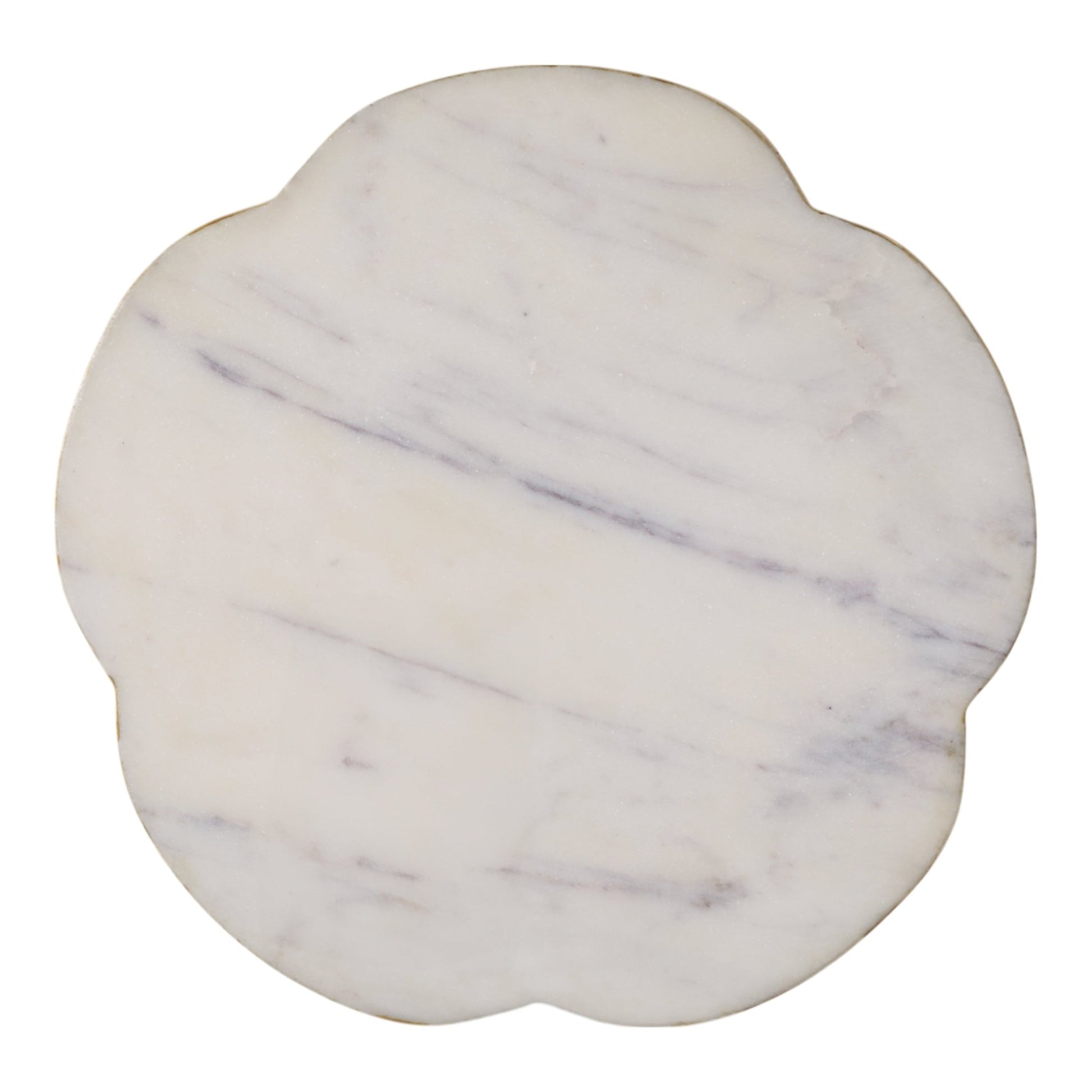 8x8" Marble Flower Tray W/ Gold Edges, White Tray| Sagebrook Home