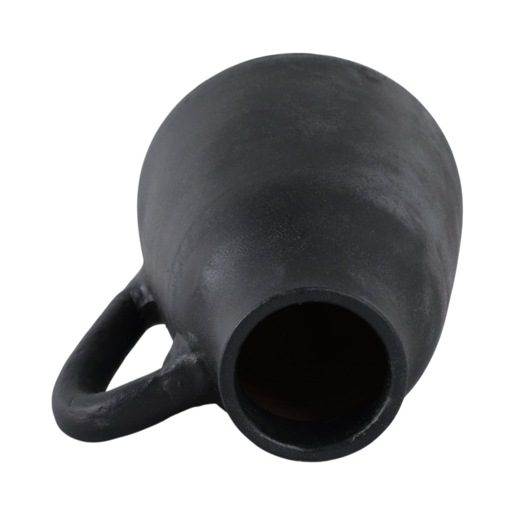 8x8" Terracotta Vase With Handle, Black Vases and Jars| Sagebrook Home