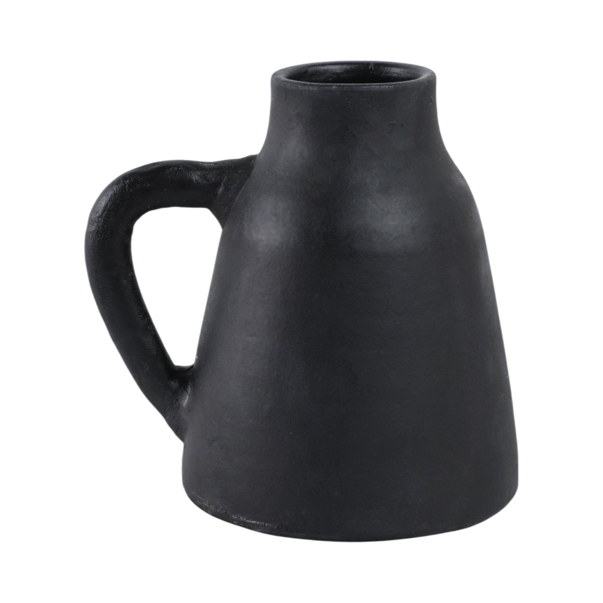8x8" Terracotta Vase With Handle, Black Vases and Jars| Sagebrook Home