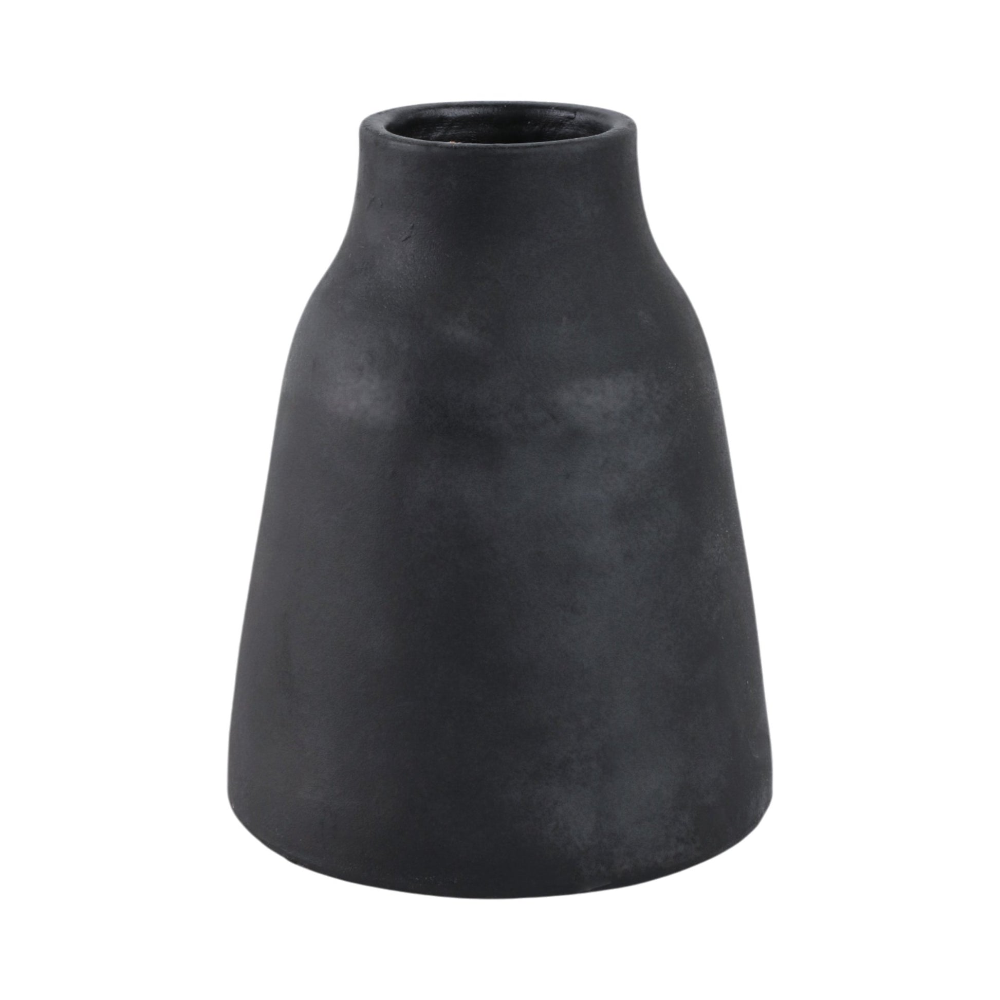 8x8" Terracotta Vase With Handle, Black Vases and Jars| Sagebrook Home