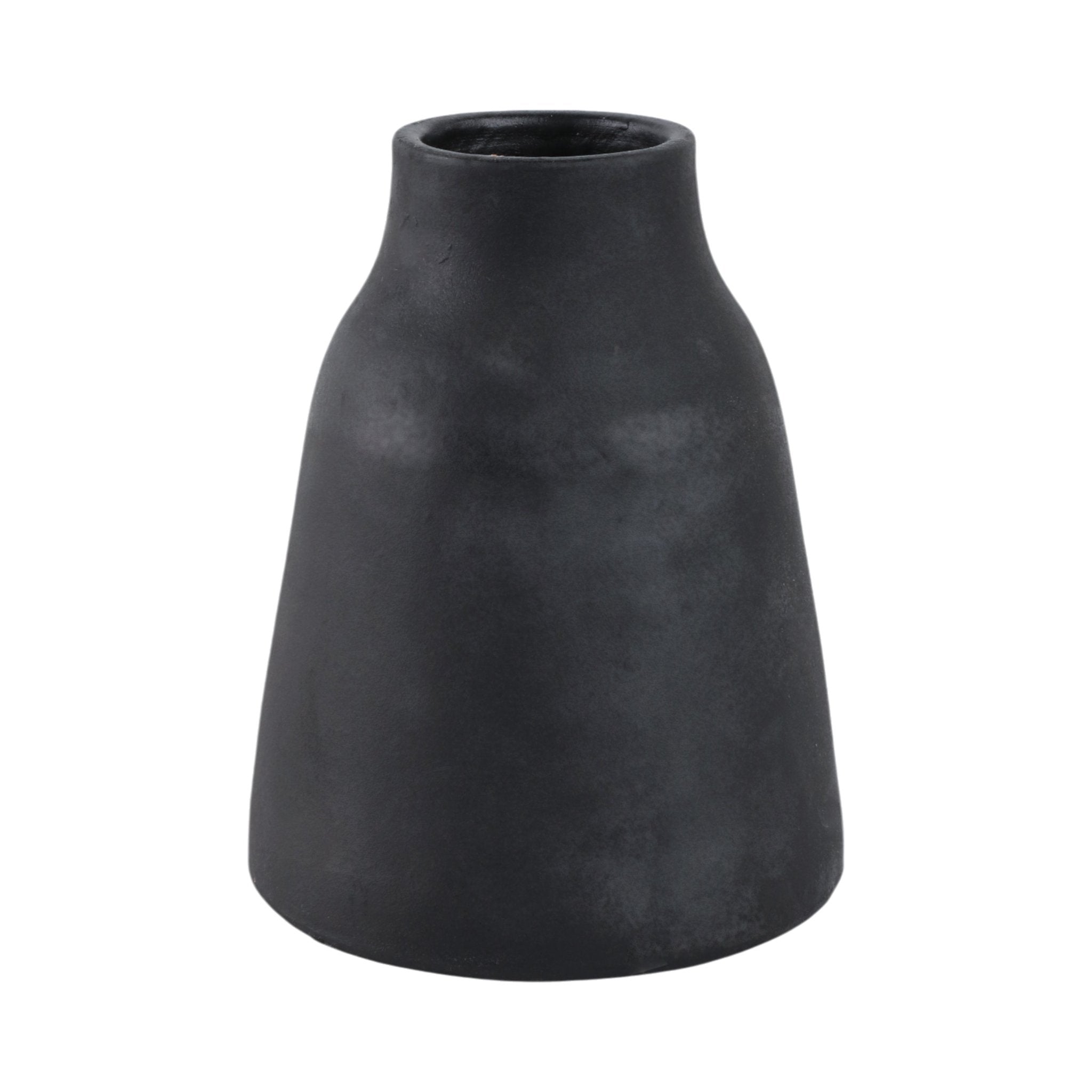 8x8" Terracotta Vase With Handle, Black Vases and Jars| Sagebrook Home