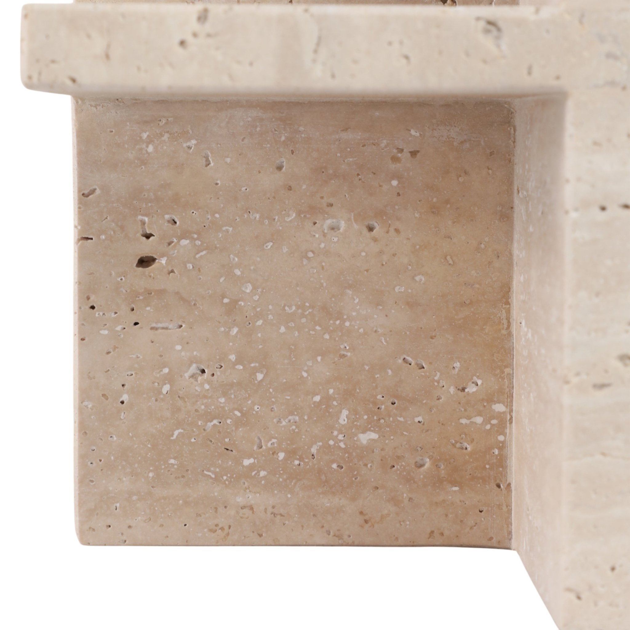 8X8" TRAVERTINE GEO OBJECT, TAN Table Decors| Sagebrook Home