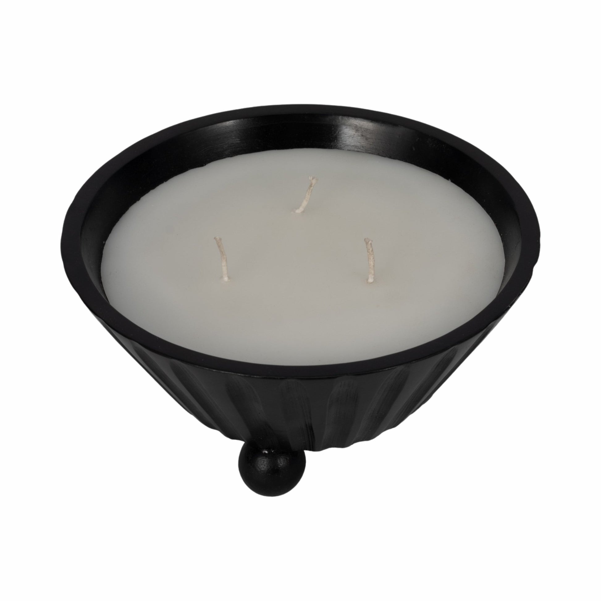 9" 17oz Footed Bowl/scented Wax, Black Candle Holders| Sagebrook Home