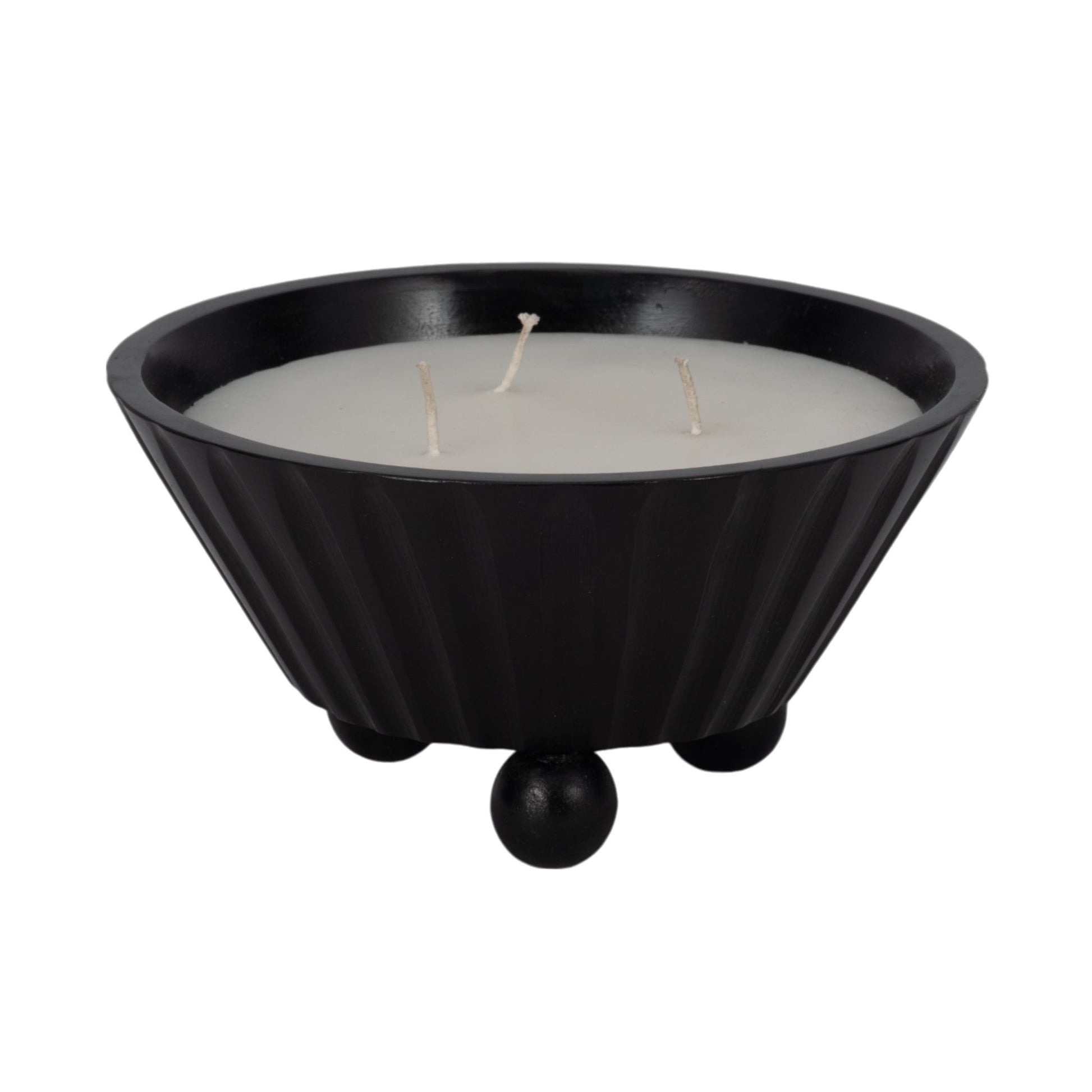 9" 17oz Footed Bowl/scented Wax, Black Candle Holders| Sagebrook Home