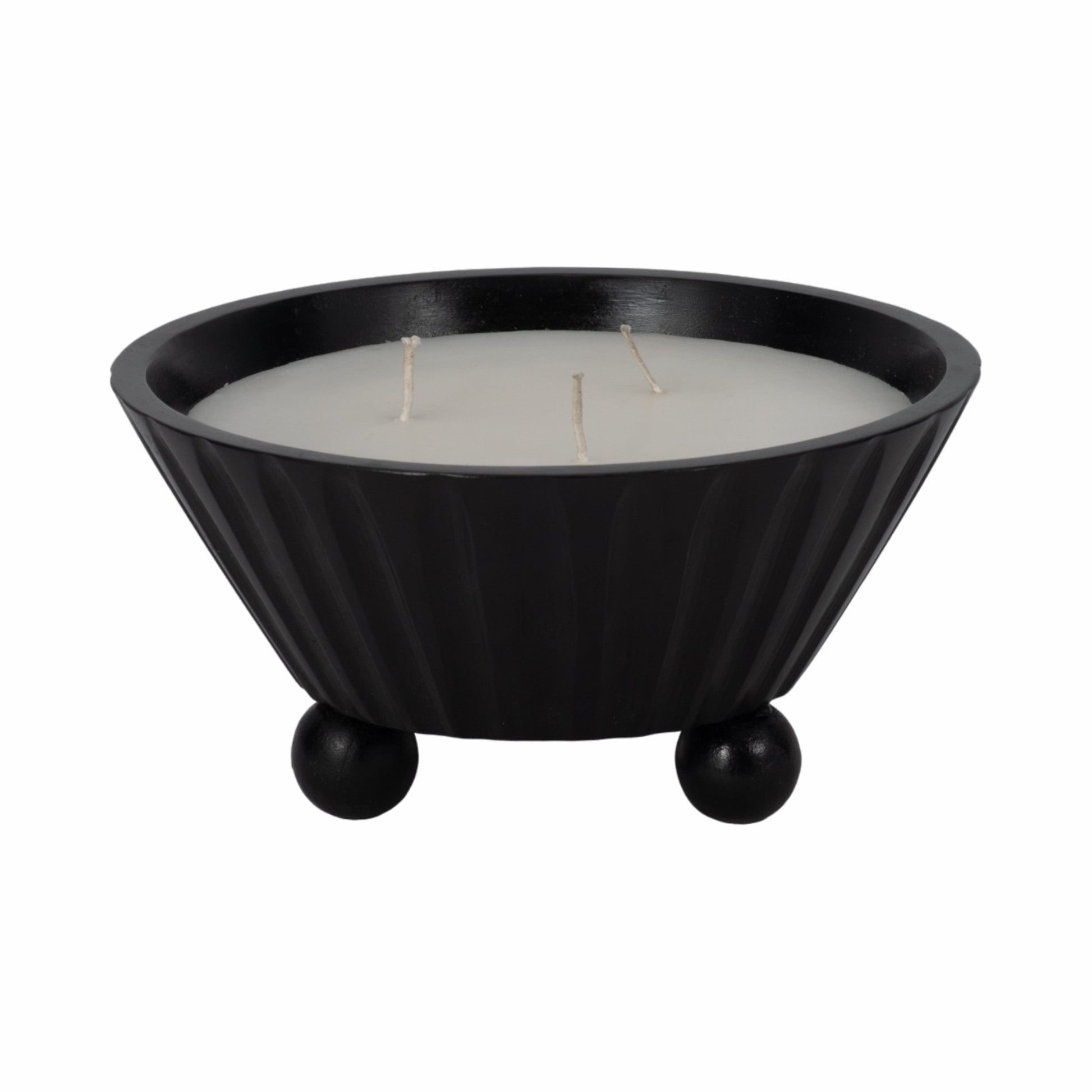 9" 17oz Footed Bowl/scented Wax, Black Candle Holders| Sagebrook Home