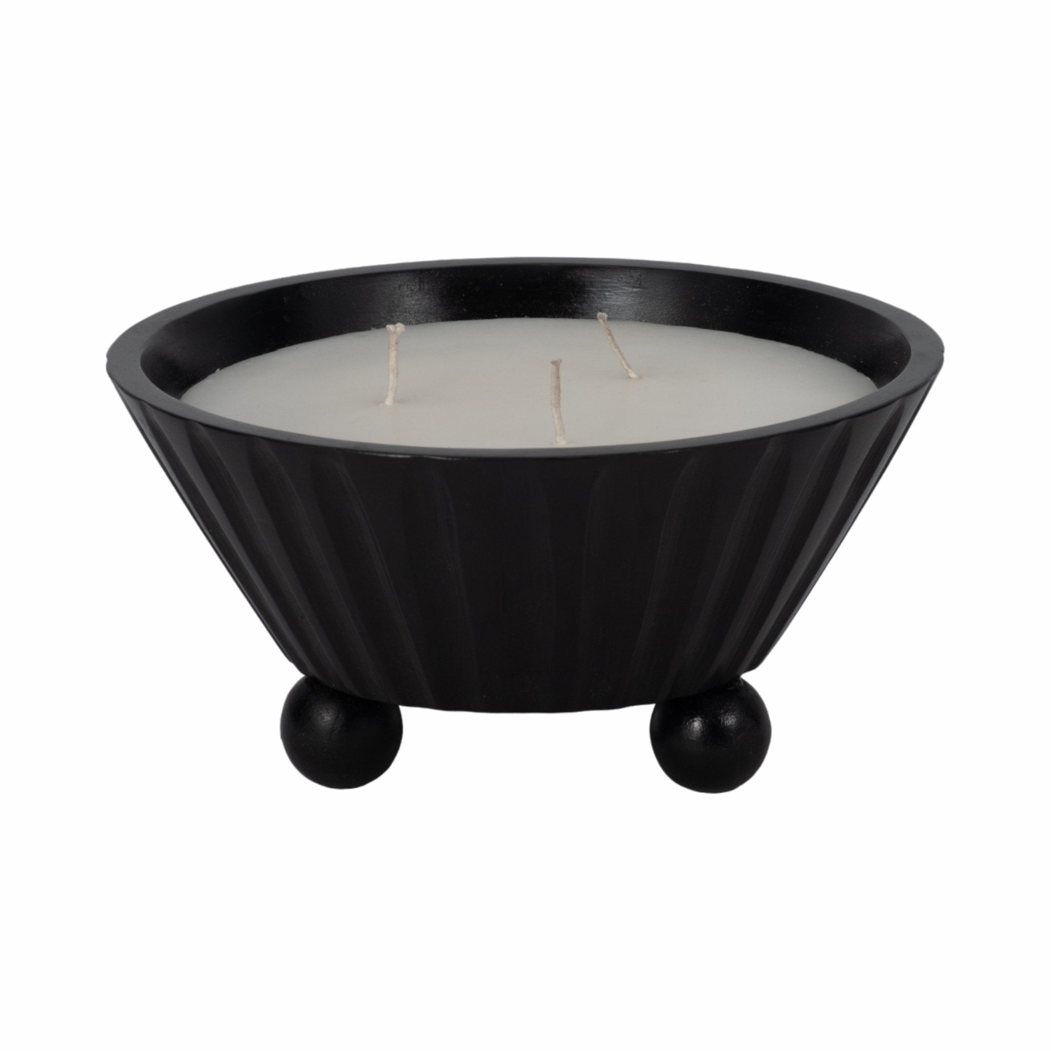 9" 17oz Footed Bowl/scented Wax, Black Candle Holders| Sagebrook Home