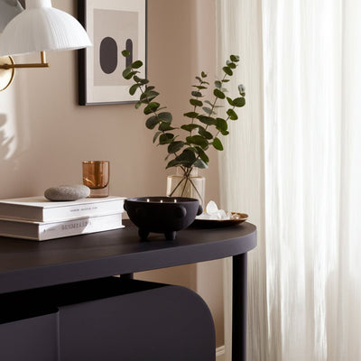 9" 22 Oz Black Amber Sea Salt Bubble Bowl Candle, - Al Rugaib Furniture