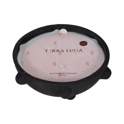 9" 22 Oz Black Amber Sea Salt Bubble Bowl Candle, - Al Rugaib Furniture