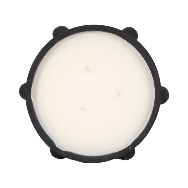 9" 22 Oz Black Amber Sea Salt Bubble Bowl Candle, - Al Rugaib Furniture