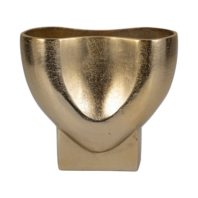 9" Abyss Arrow Shaped Metal Vase, Gold - Al Rugaib Furniture
