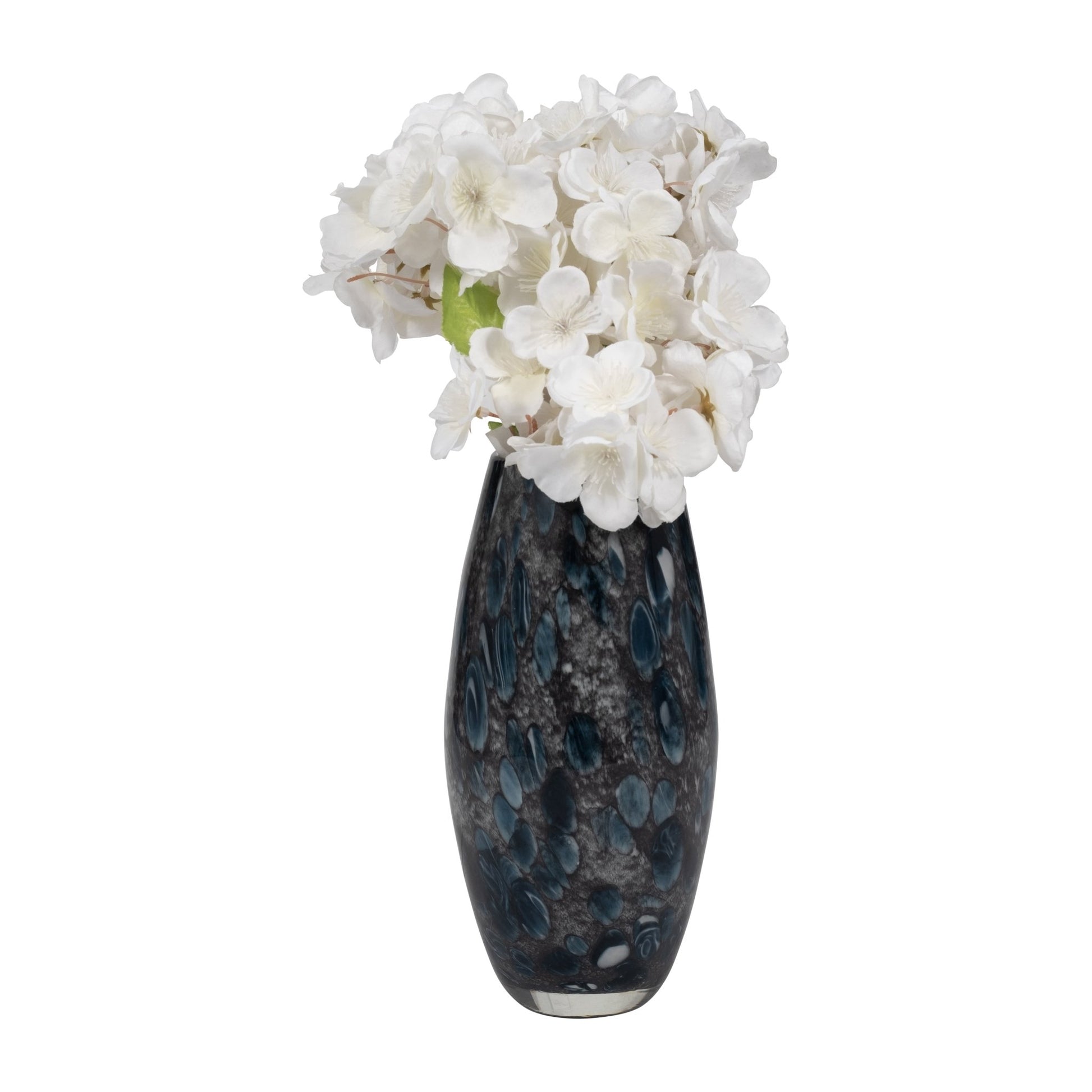 9" AMALDA MEDIUM BLUE GLASS VASE Vases and Jars| Sagebrook Home