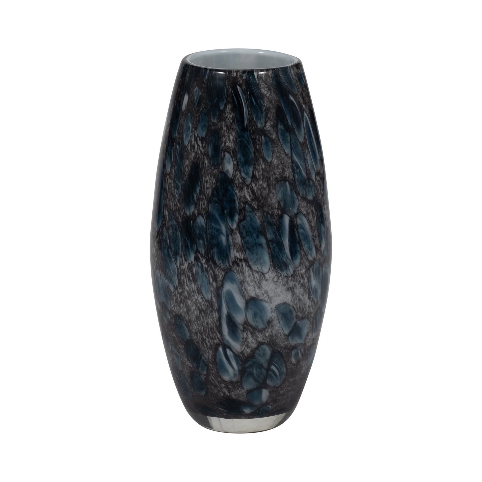 9" AMALDA MEDIUM BLUE GLASS VASE Vases and Jars| Sagebrook Home