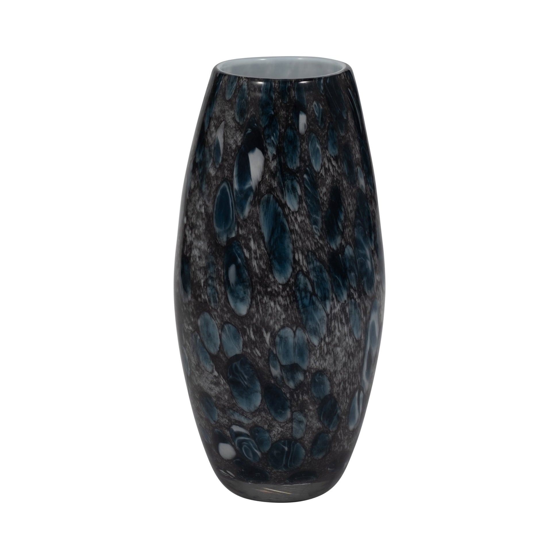 9" AMALDA MEDIUM BLUE GLASS VASE Vases and Jars| Sagebrook Home