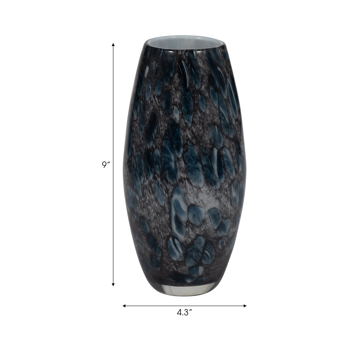 9" AMALDA MEDIUM BLUE GLASS VASE Vases and Jars| Sagebrook Home