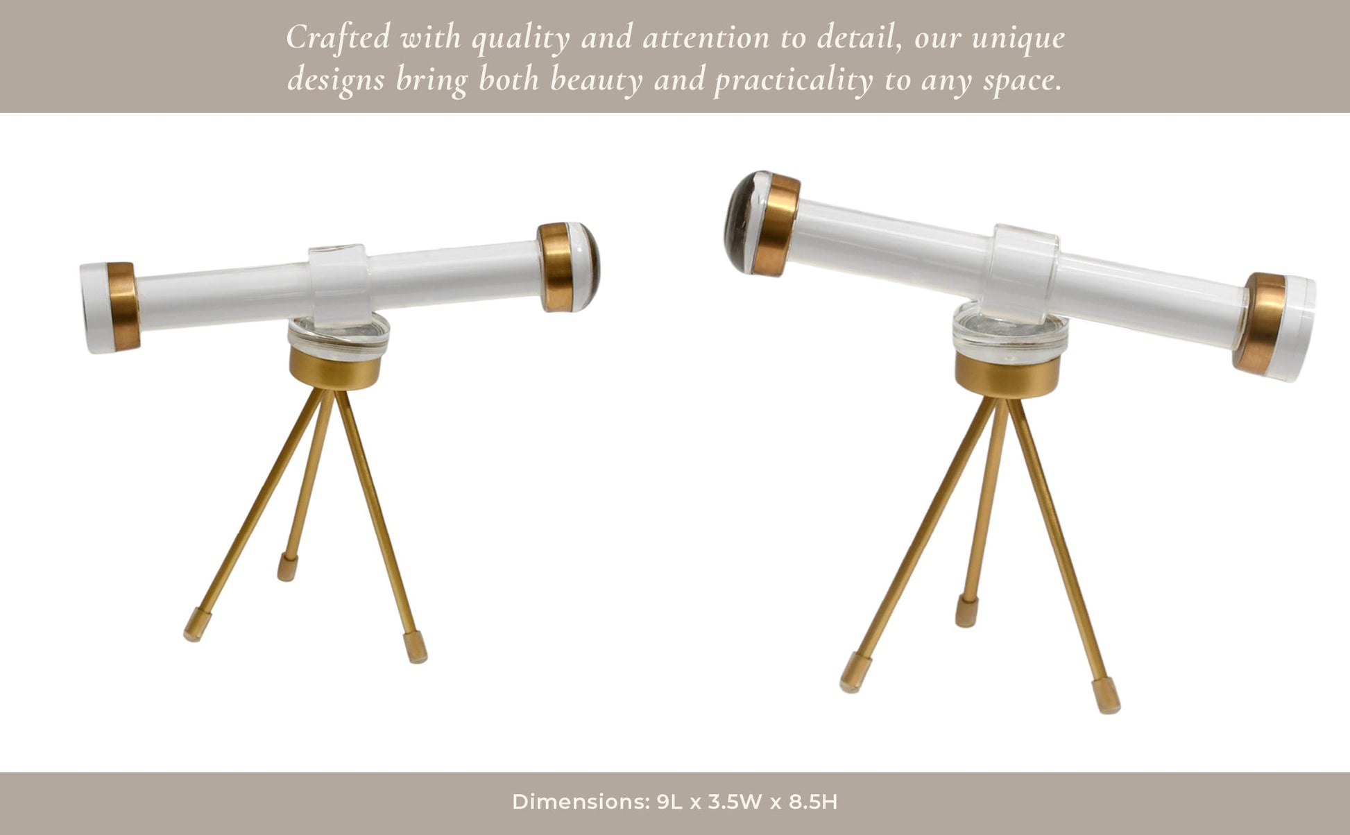 9" Bradford Acrylic And Brass Telescope D?cor Table Decors| Sagebrook Home