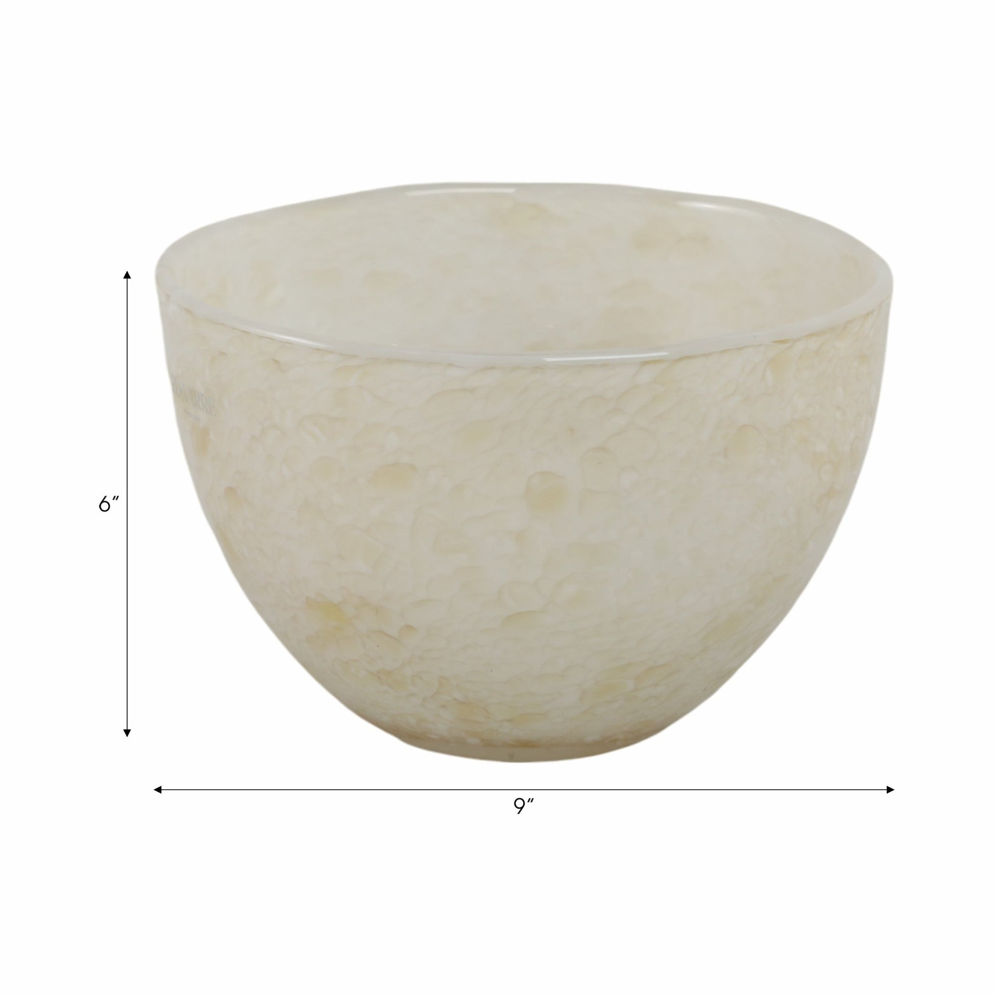 9" Durban Cream Glass Bowl Table Decors| Sagebrook Home