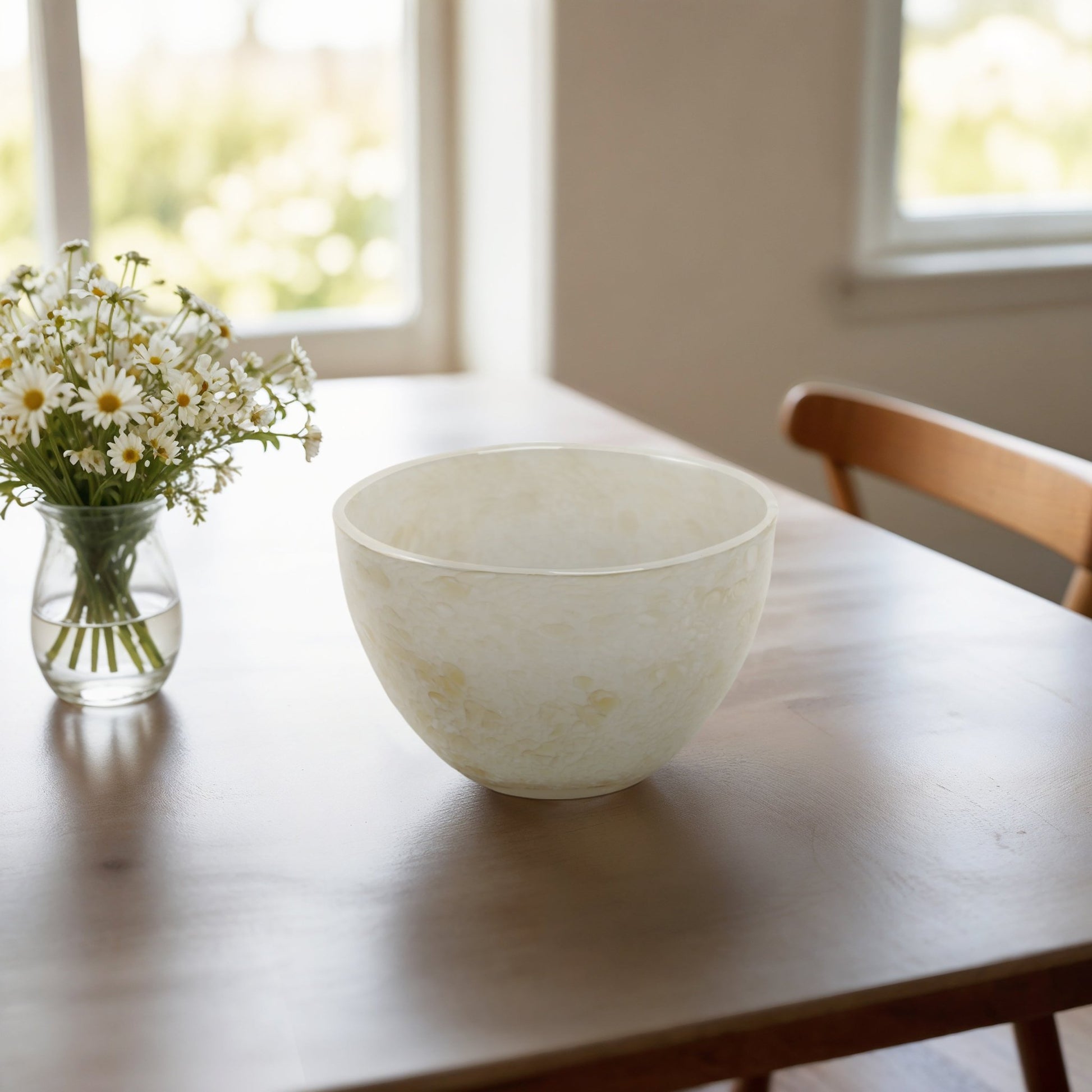 9" Durban Cream Glass Bowl Table Decors| Sagebrook Home