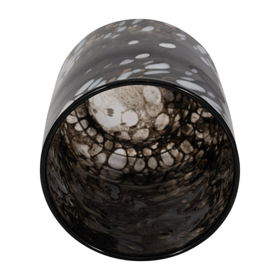 9" Hennie Medium Black & White Glass Vase - Al Rugaib Furniture