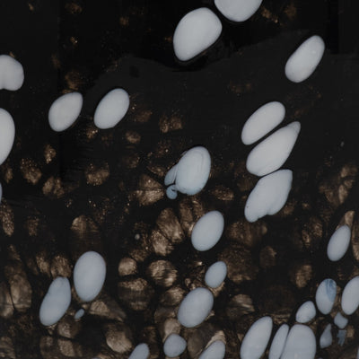 9" Hennie Medium Black & White Glass Vase - Al Rugaib Furniture