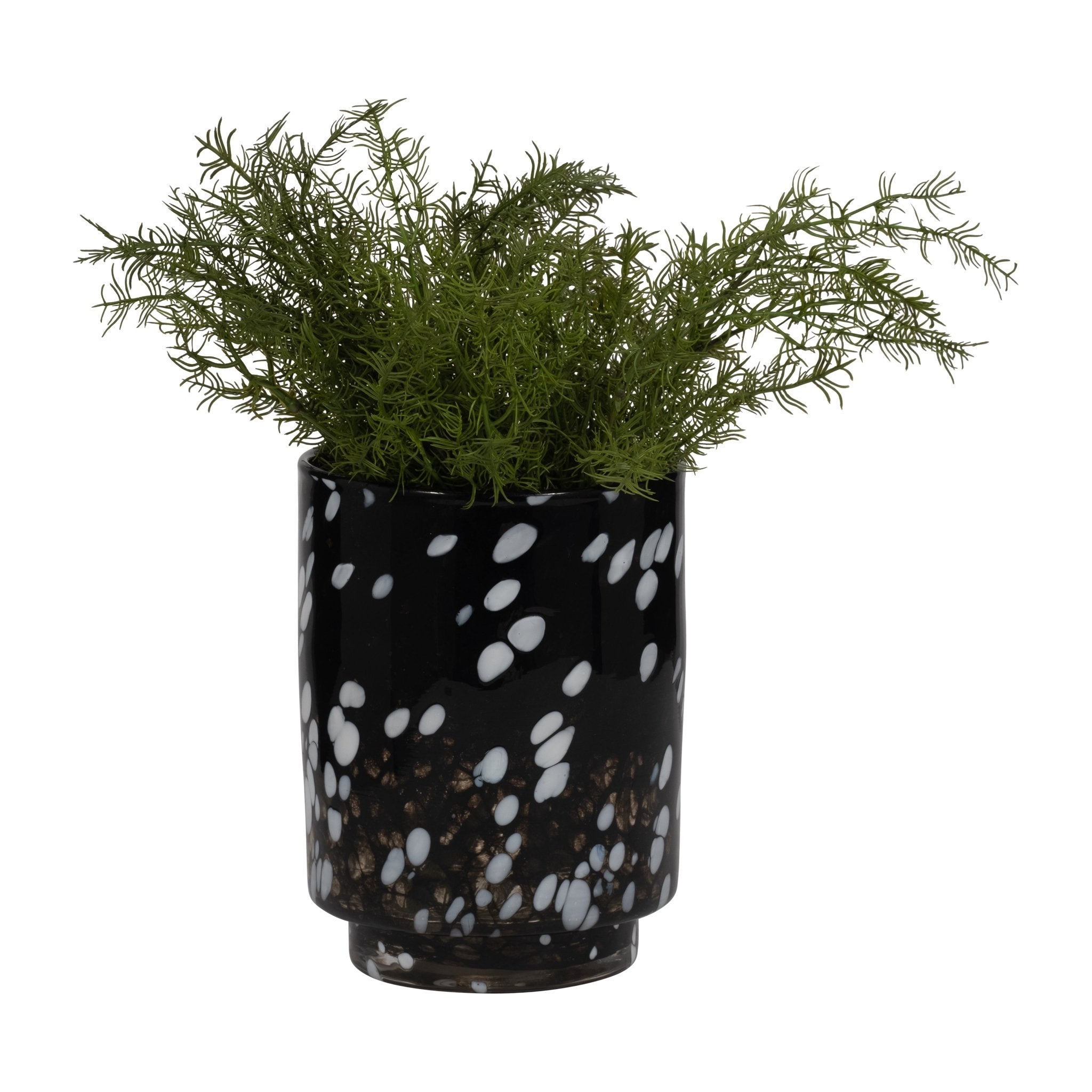 9" Hennie Medium Black & White Glass Vase Vases and Jars| Sagebrook Home