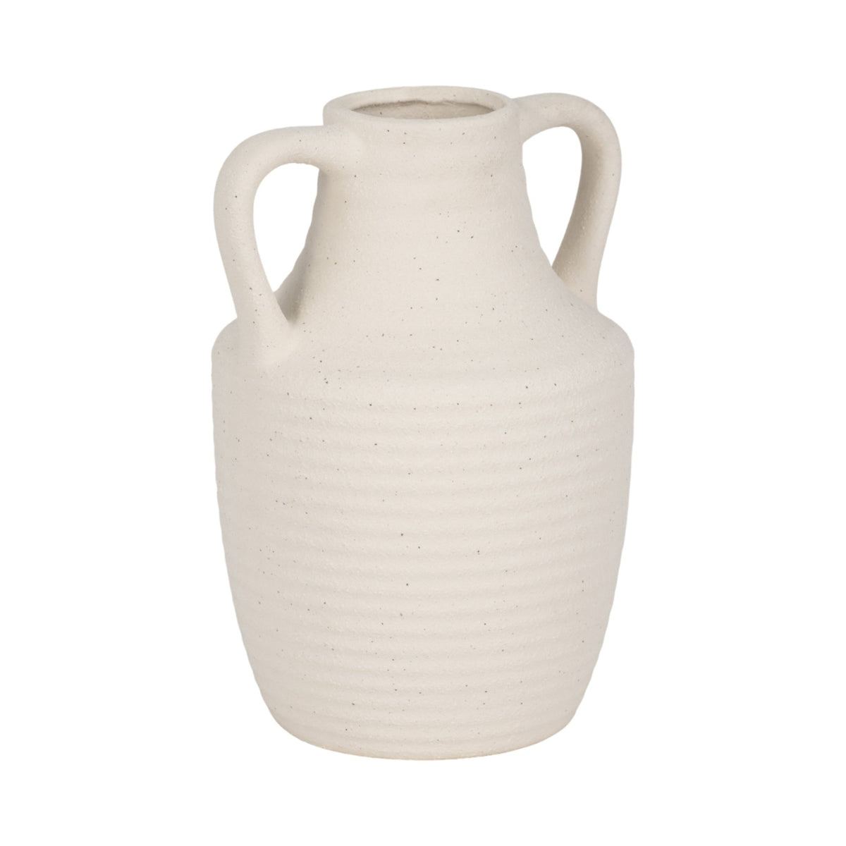 9" Jug Vase W/ Handle Rough Texture, Ivory Vases and Jars| Sagebrook Home