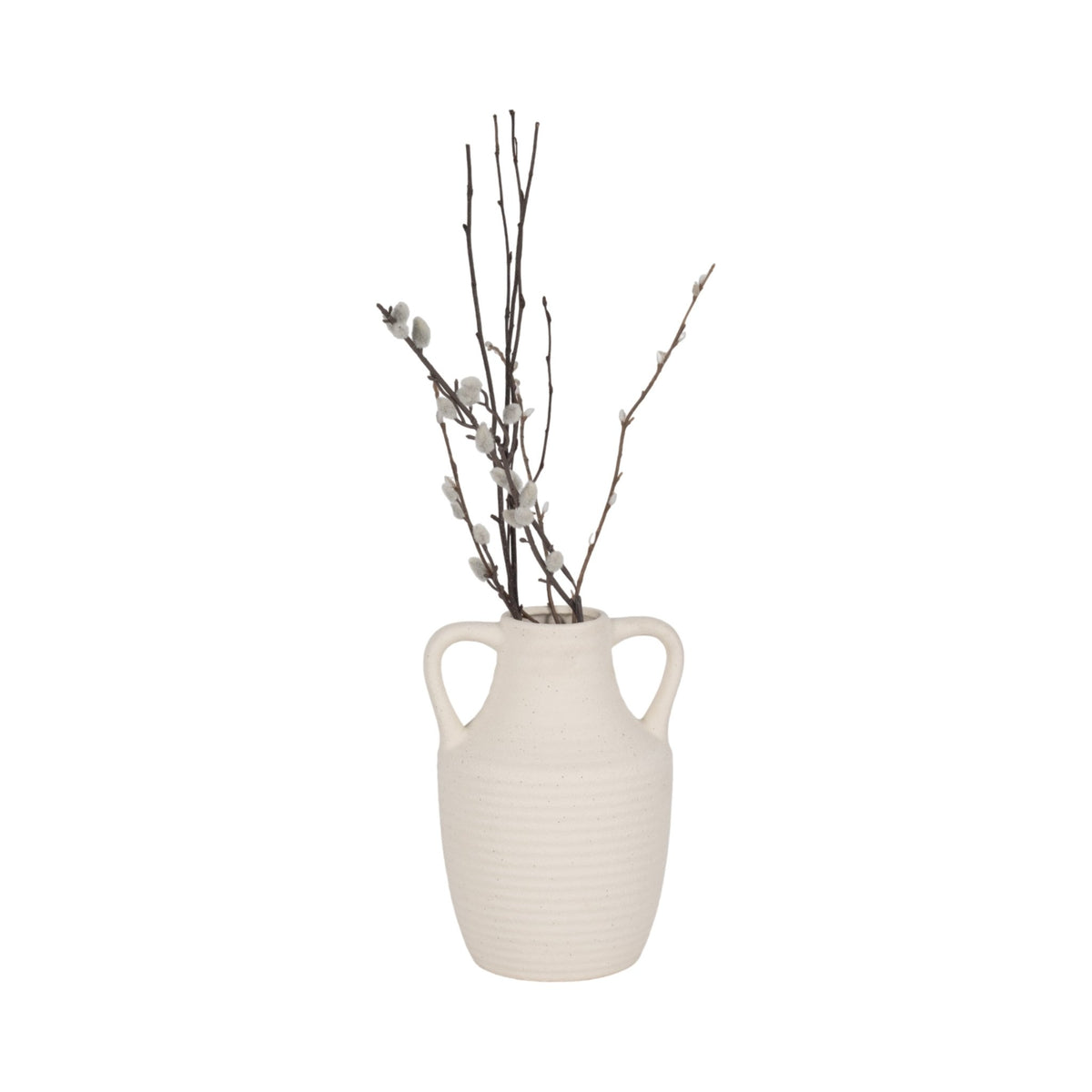 9" Jug Vase W/ Handle Rough Texture, Ivory Vases and Jars| Sagebrook Home