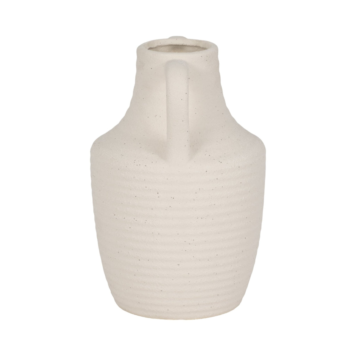 9" Jug Vase W/ Handle Rough Texture, Ivory Vases and Jars| Sagebrook Home