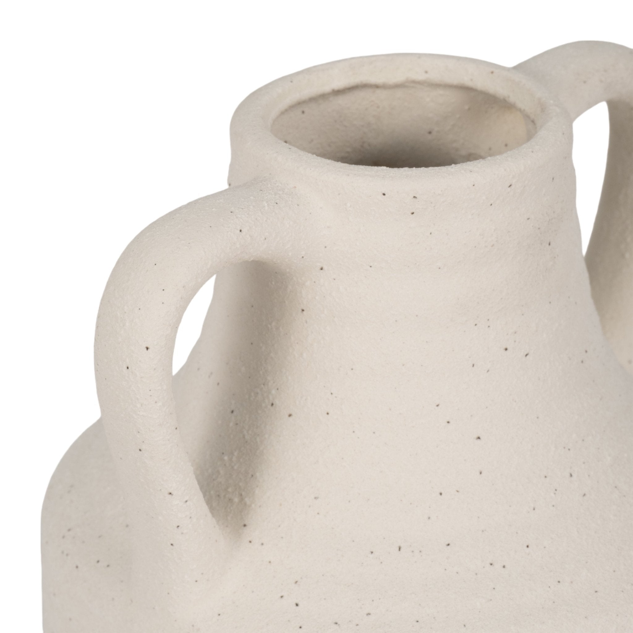 9" Jug Vase W/ Handle Rough Texture, Ivory Vases and Jars| Sagebrook Home