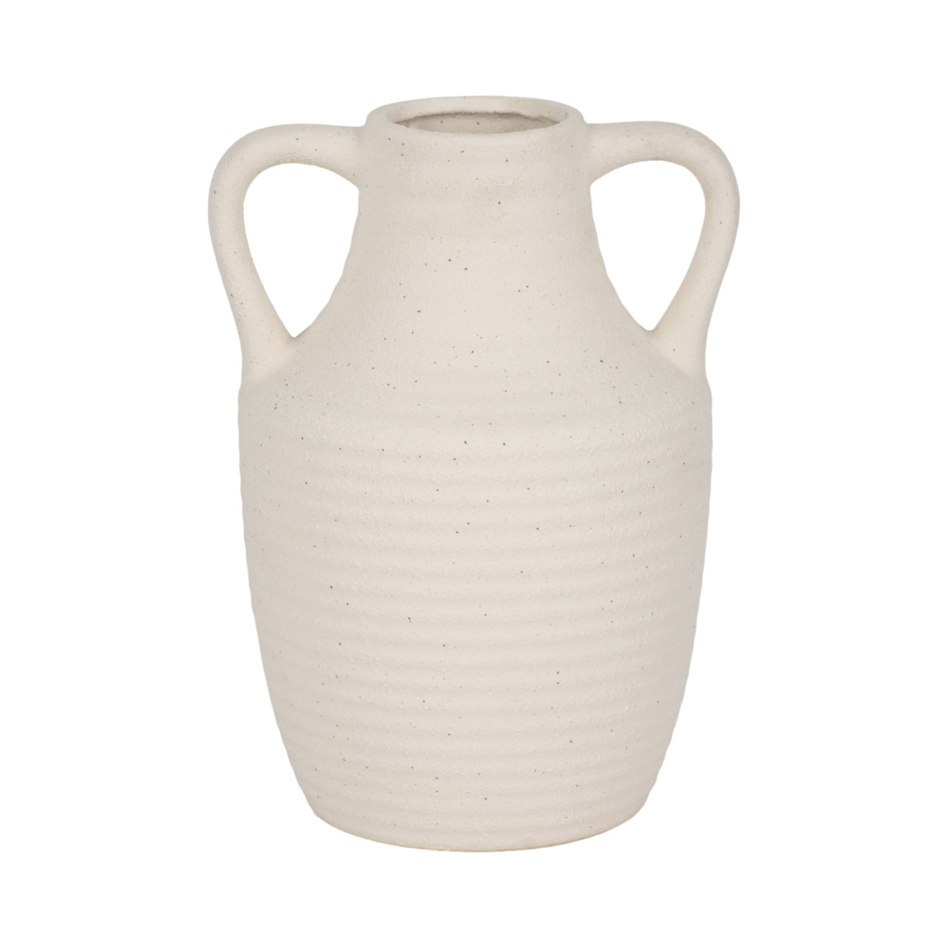 9" Jug Vase W/ Handle Rough Texture, Ivory Vases and Jars| Sagebrook Home