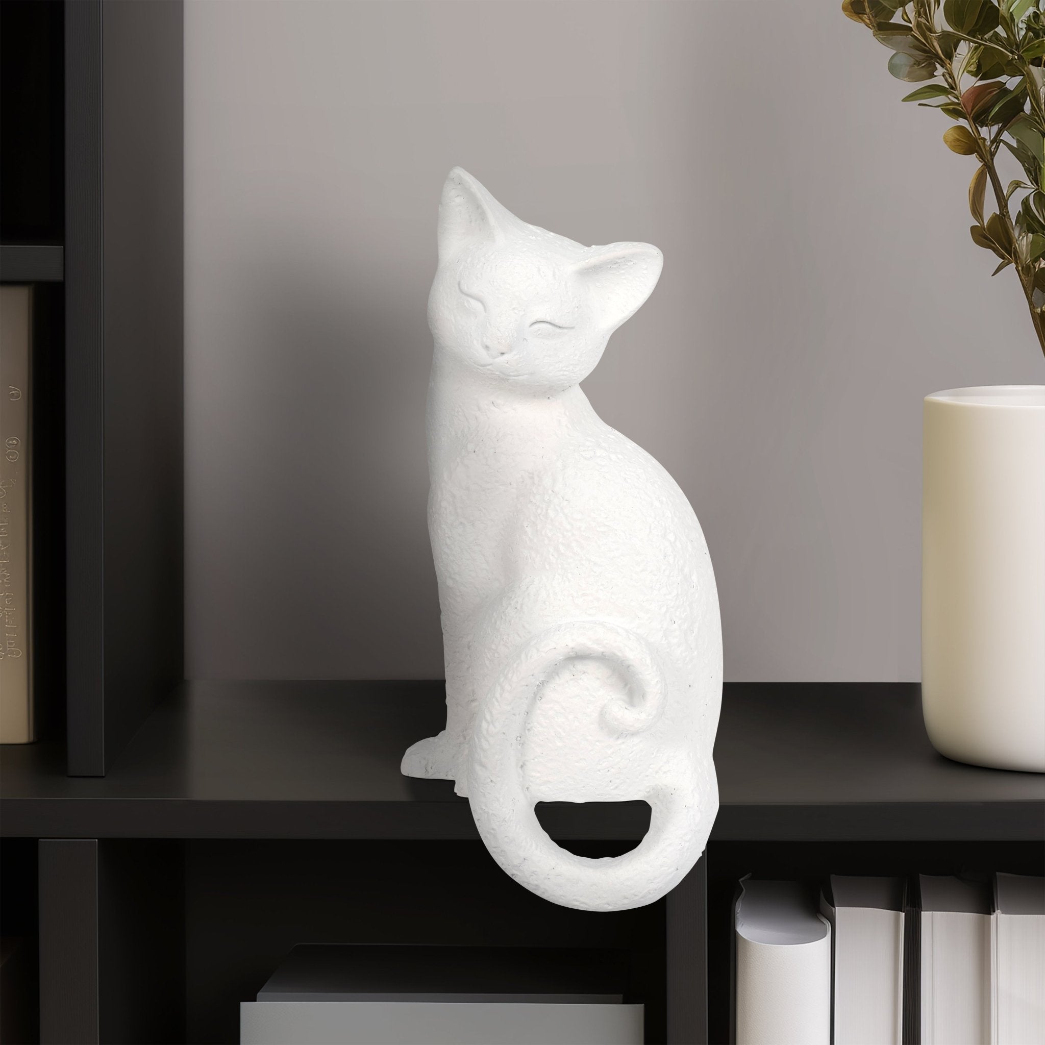 9" Kitty With Hanging Tail, White Table Decors| Sagebrook Home