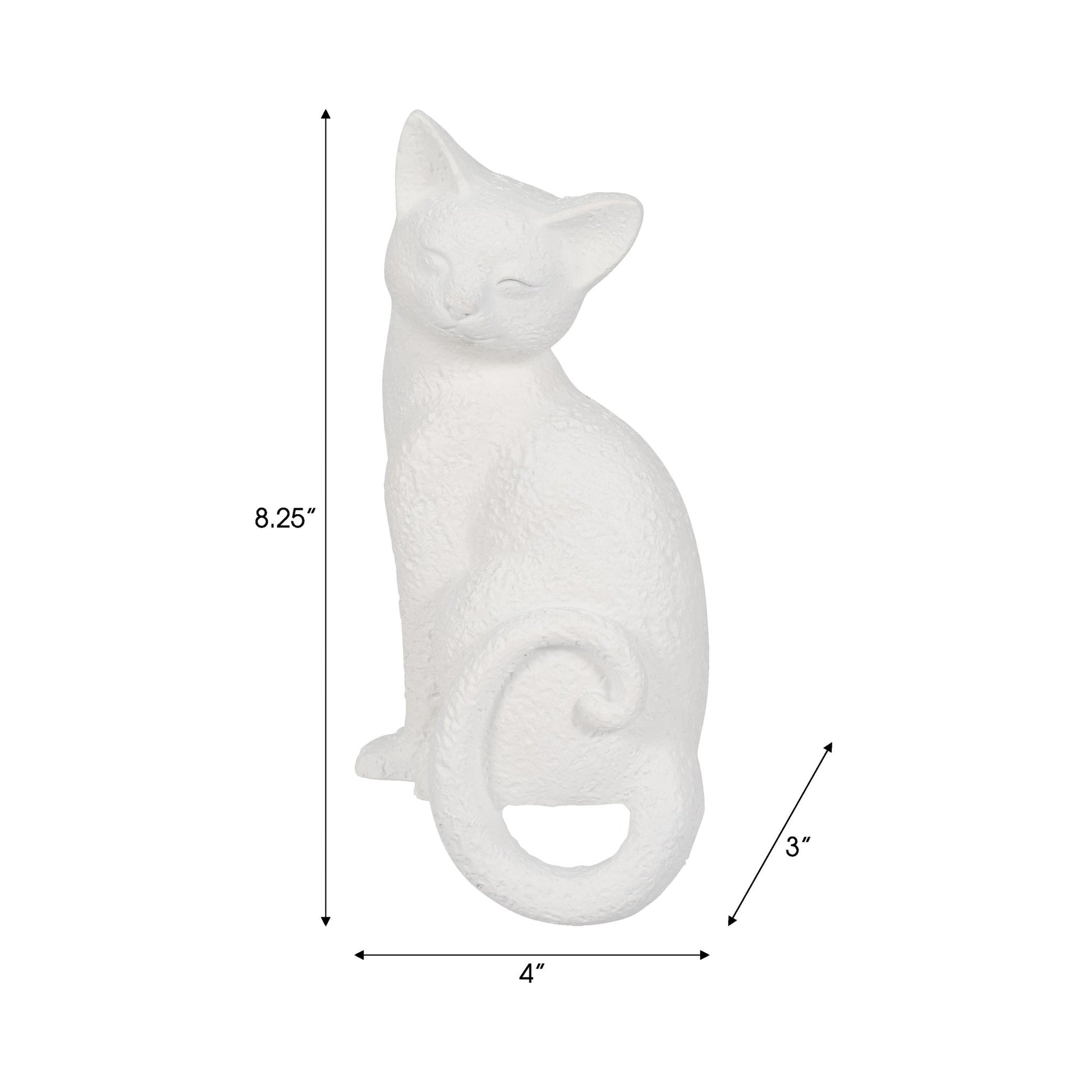9" Kitty With Hanging Tail, White Table Decors| Sagebrook Home
