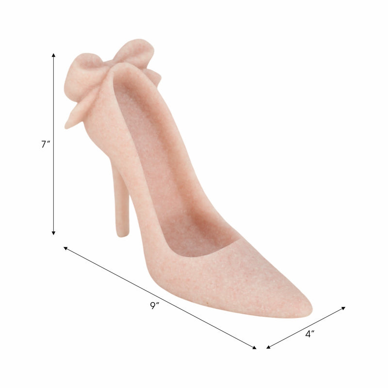 9" Laxmi Pink Quartz Resin High Heel Statuary - Al Rugaib Furniture