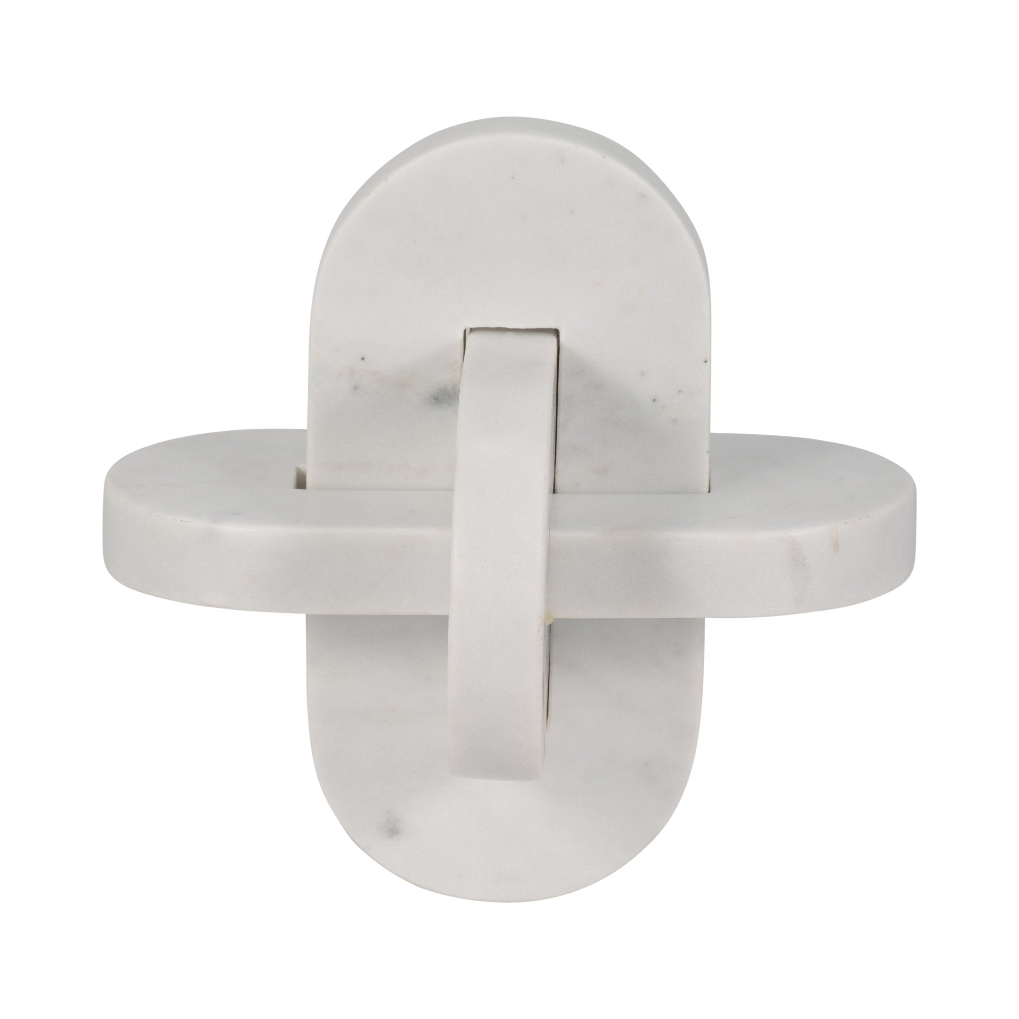 9" LIAM WHITE MARBLE KNOTS Table Decors| Sagebrook Home