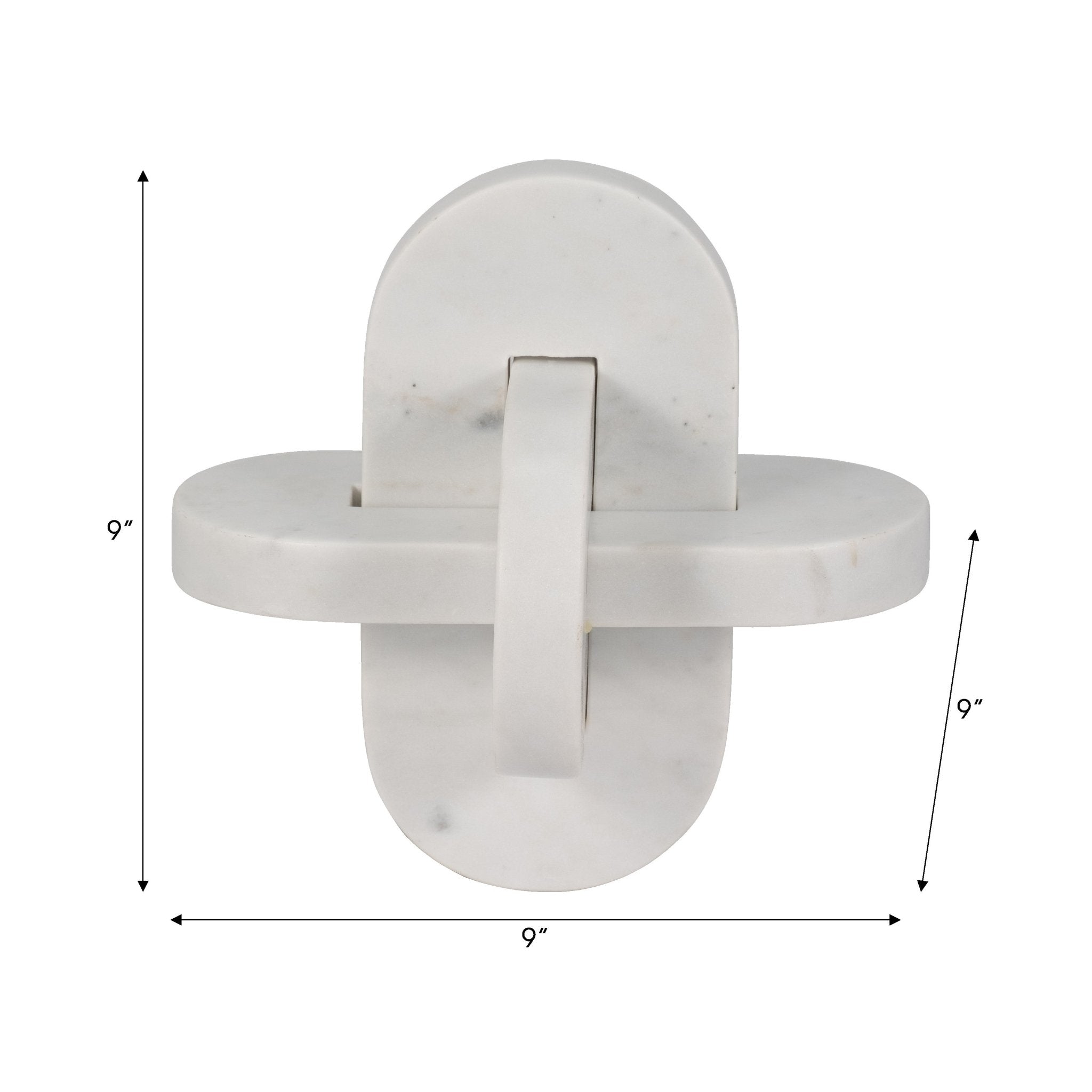 9" LIAM WHITE MARBLE KNOTS Table Decors| Sagebrook Home