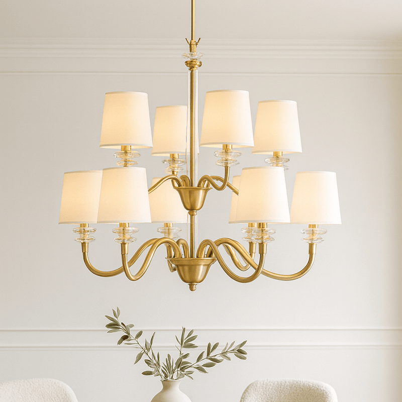 9 LIGHTS, 3 LIGHTS UPPER AND 6 LIGHTS DOWN - GOLD - Al Rugaib Furniture